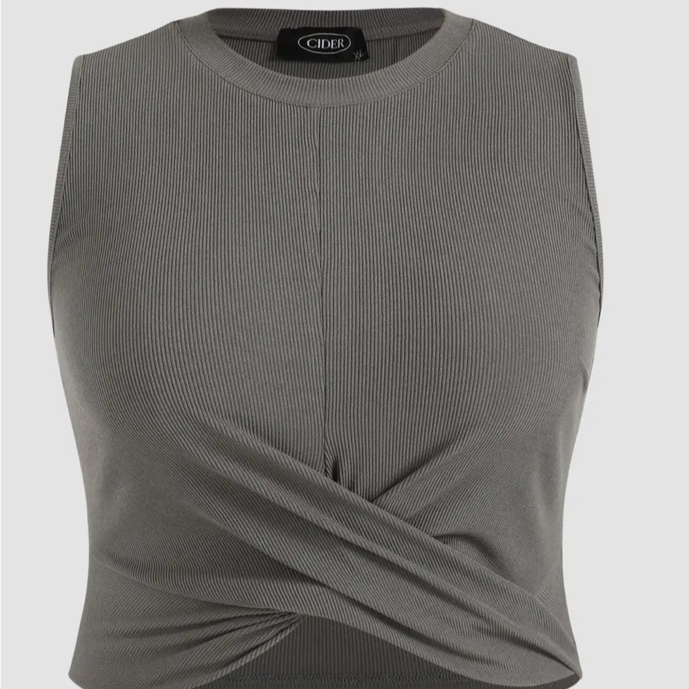 Cider Charcoal Twist Detail Tank Top